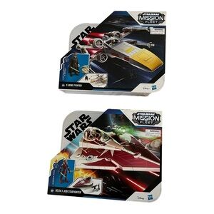 NIB Lot Of TWO Star Wars Mission Fleet X-Wing Fighter Delta-7 Jedi Starfighter